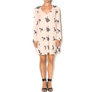 FREE PEOPLE Floral Embroidered Pinko Open Back Mini Dress